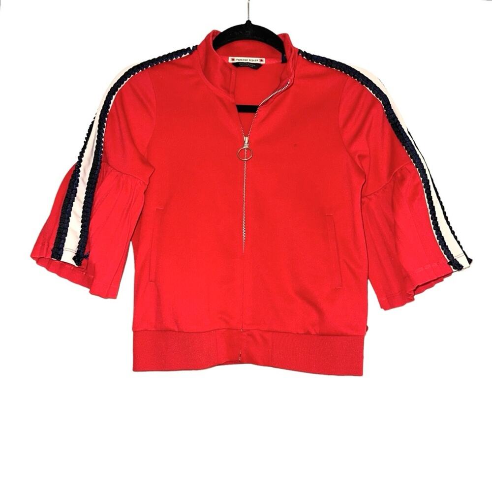 Scotch & Soda Girls 3/4 Sleeve Red Zip Up Jacket 10